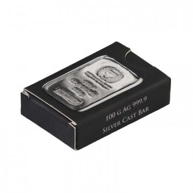 100 gram Ag 999,9 - Srebrna Sztabka - Germania Mint